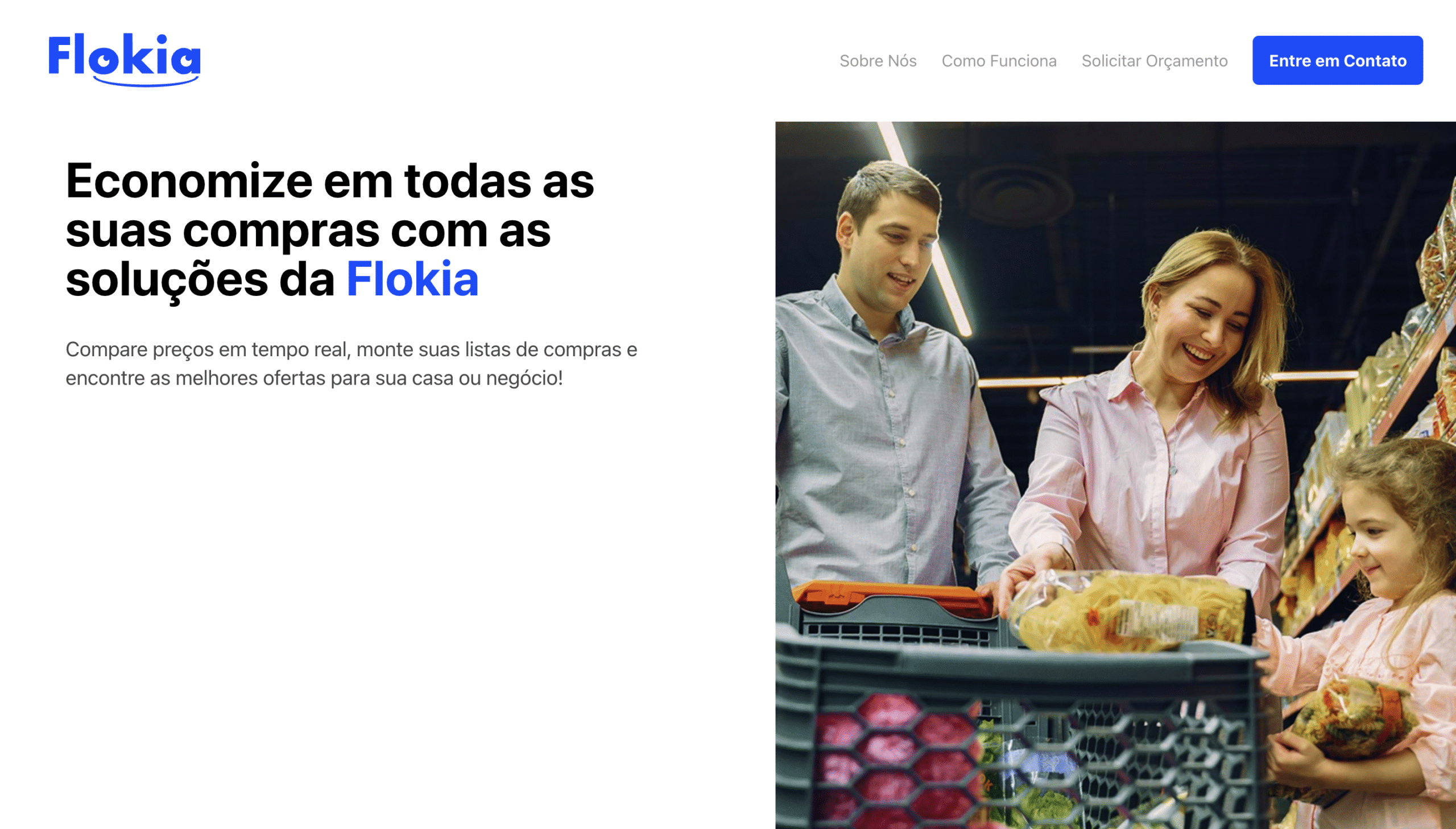 Landing Page da Flokia